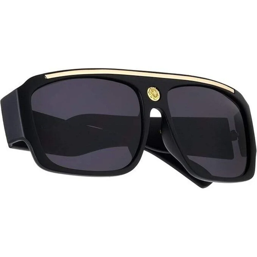 Large Thick Oversized Lion Head Flat Top Hip Hop Rapper Retro Fashion Sunglasses
